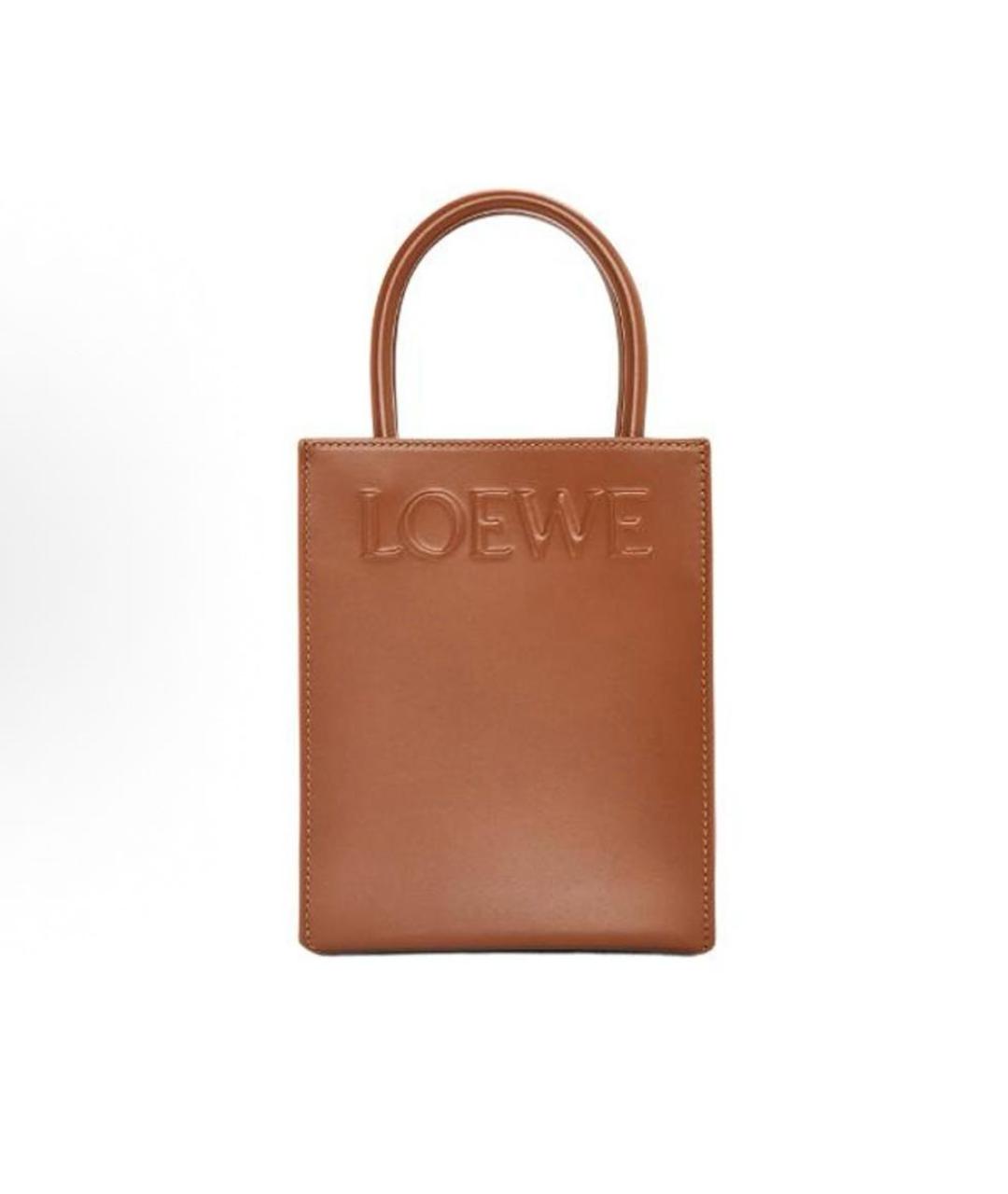 LOEWE Коричневая кожаная сумка тоут, фото 4