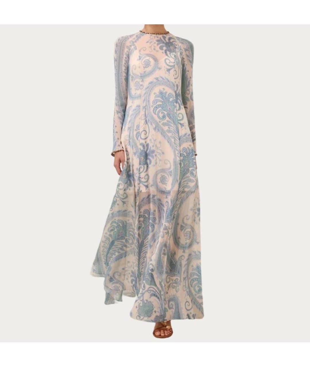 ZIMMERMANN Голубое вискозное коктейльное платье, фото 2
