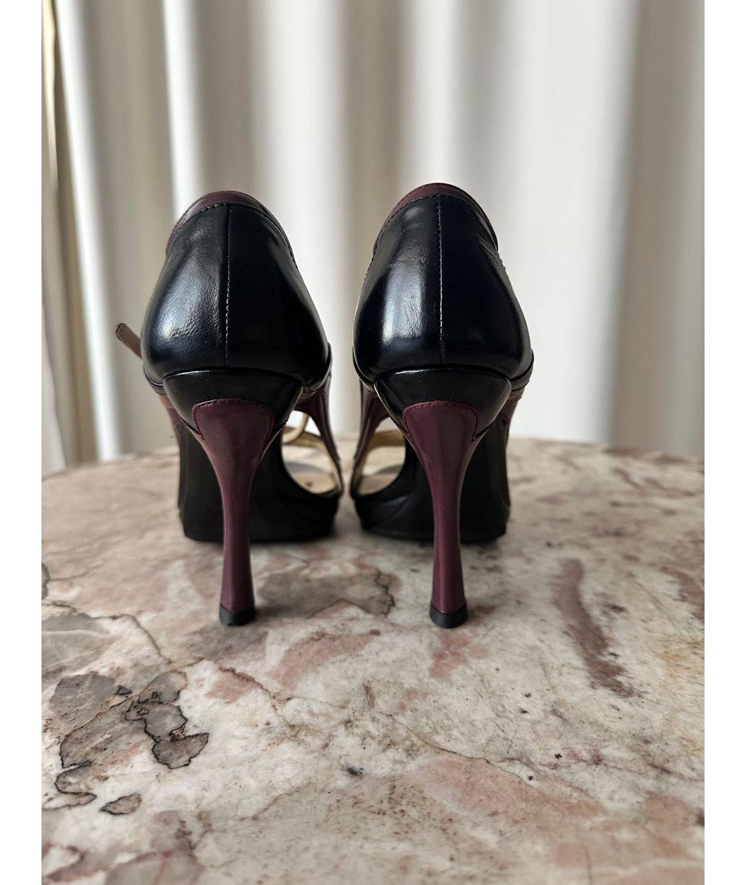 PRADA Черные кожаные босоножки, фото 5