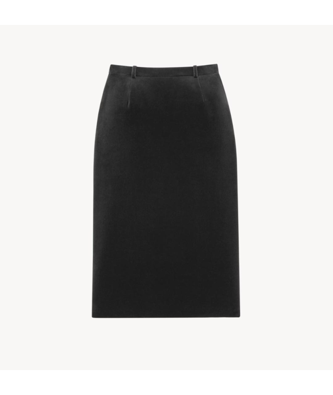 SAINT LAURENT Черная хлопковая юбка миди, фото 7