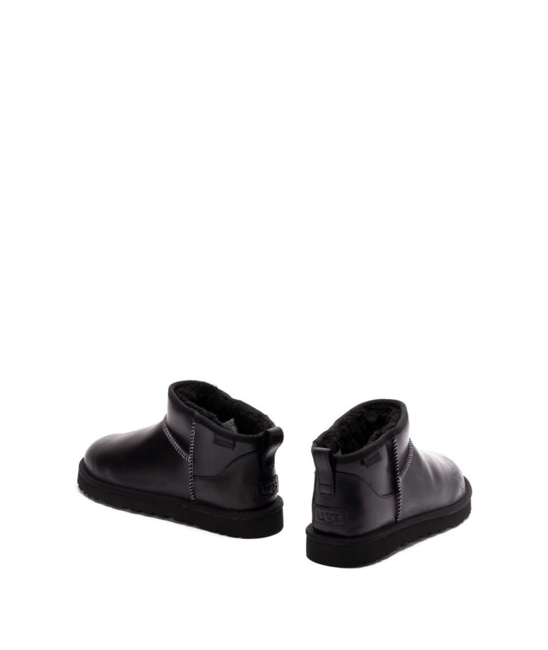 UGG AUSTRALIA Черные кожаные низкие ботинки, фото 3