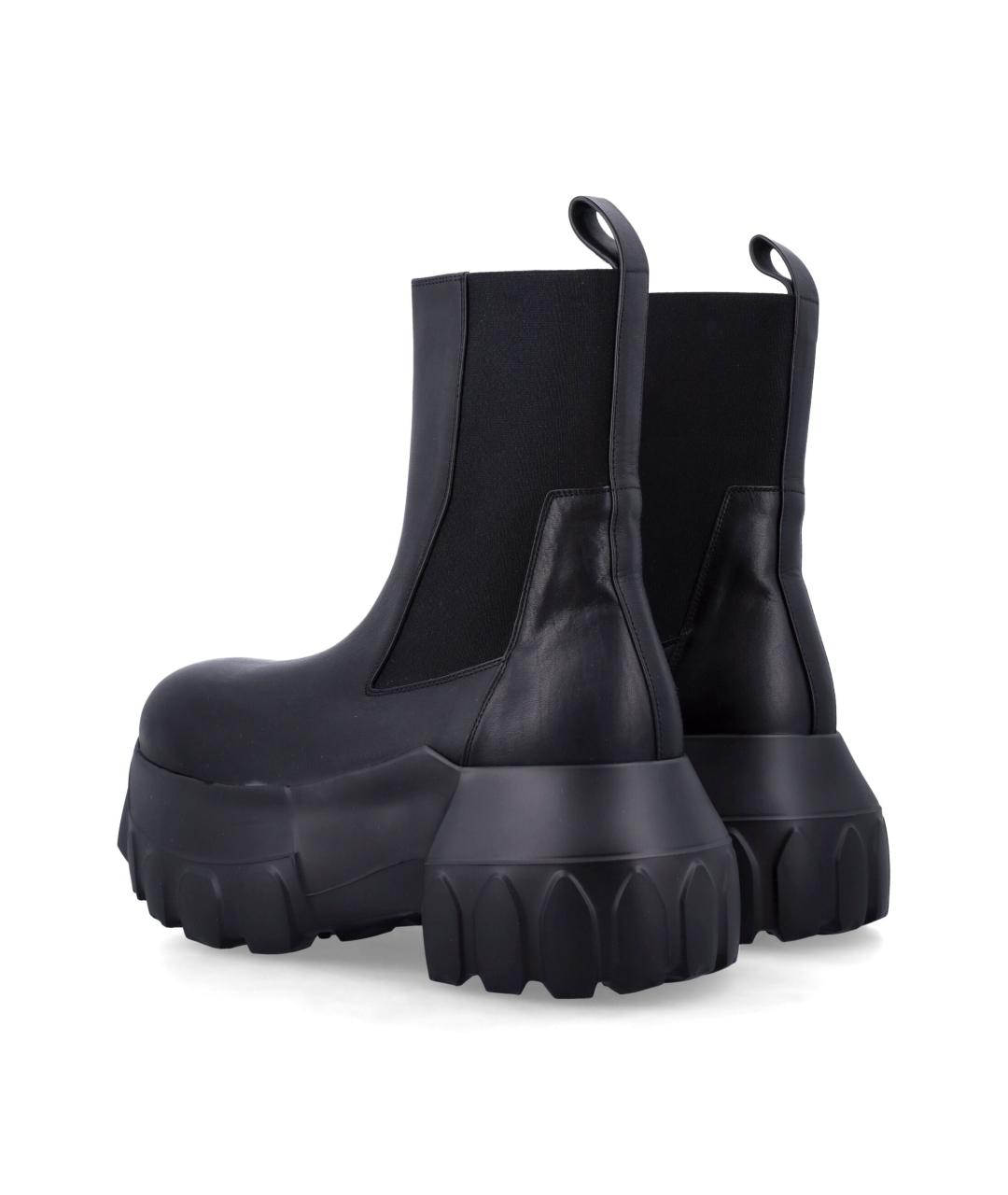 RICK OWENS Черные кожаные высокие ботинки, фото 4