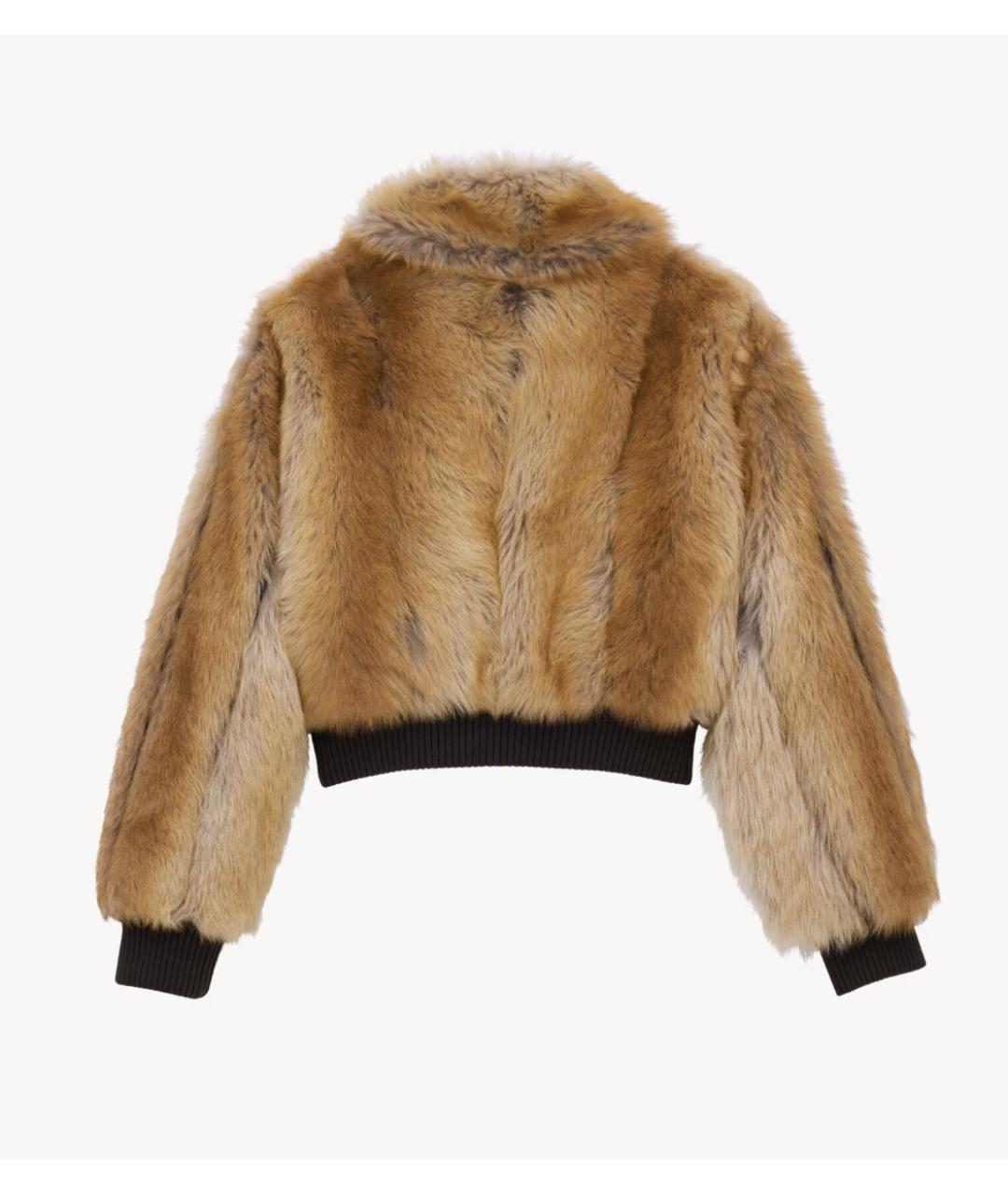 SAINT LAURENT Бежевая меховая шуба, фото 3