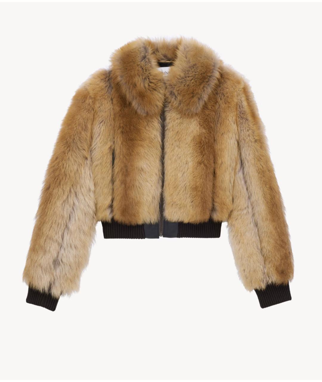 SAINT LAURENT Бежевая меховая шуба, фото 4