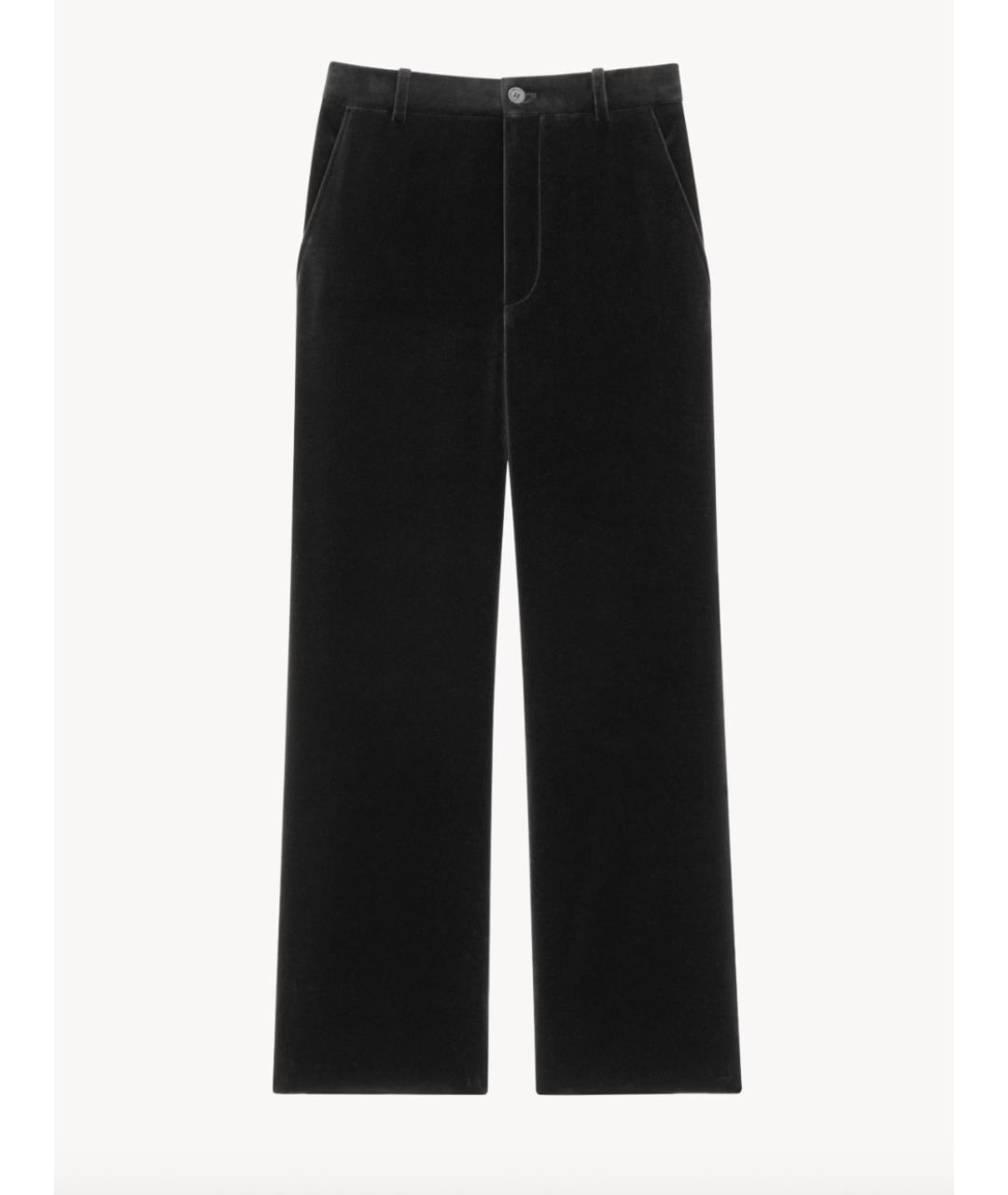 SAINT LAURENT Черные хлопковые прямые брюки, фото 7