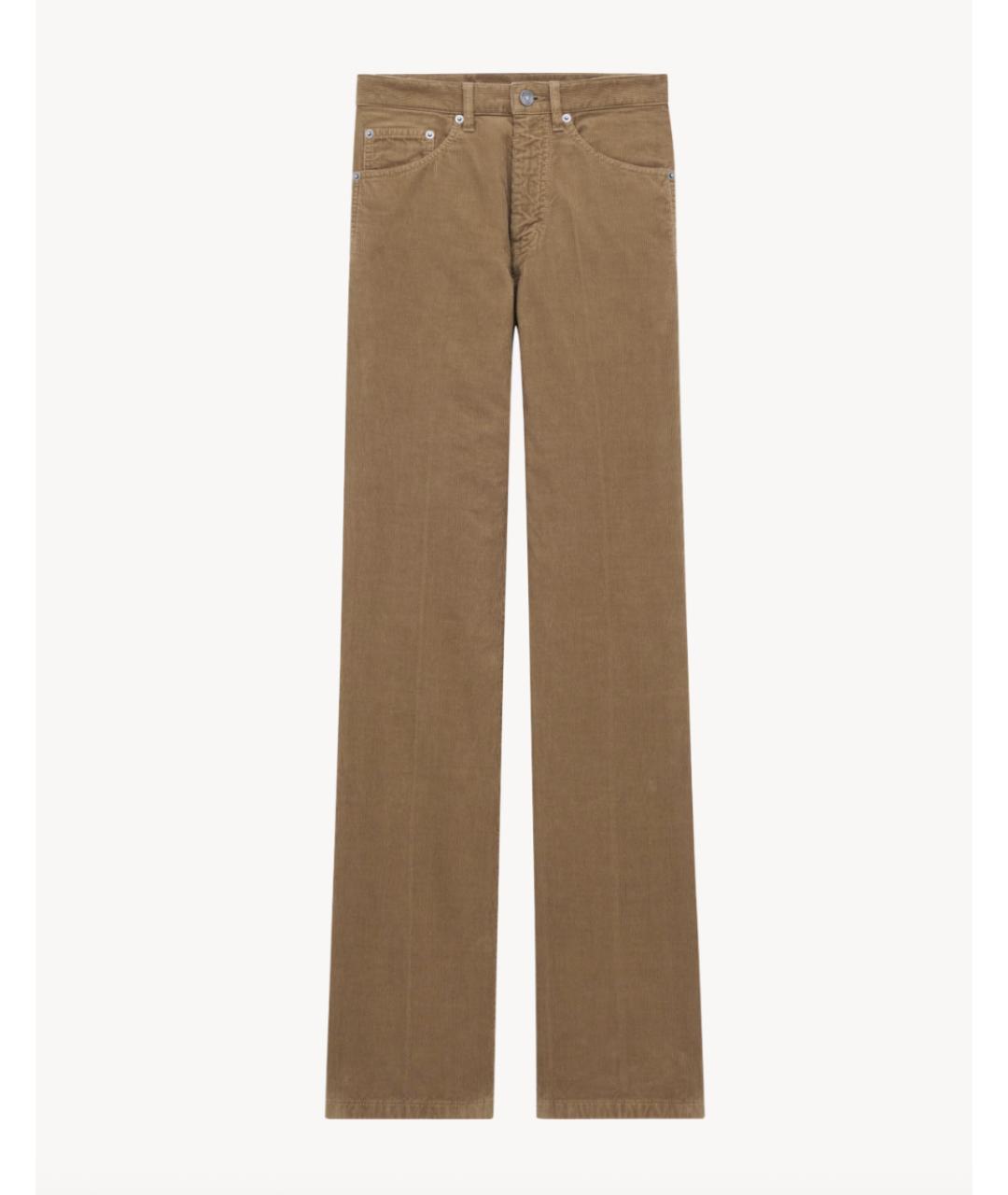 SAINT LAURENT Бежевые хлопковые прямые джинсы, фото 6