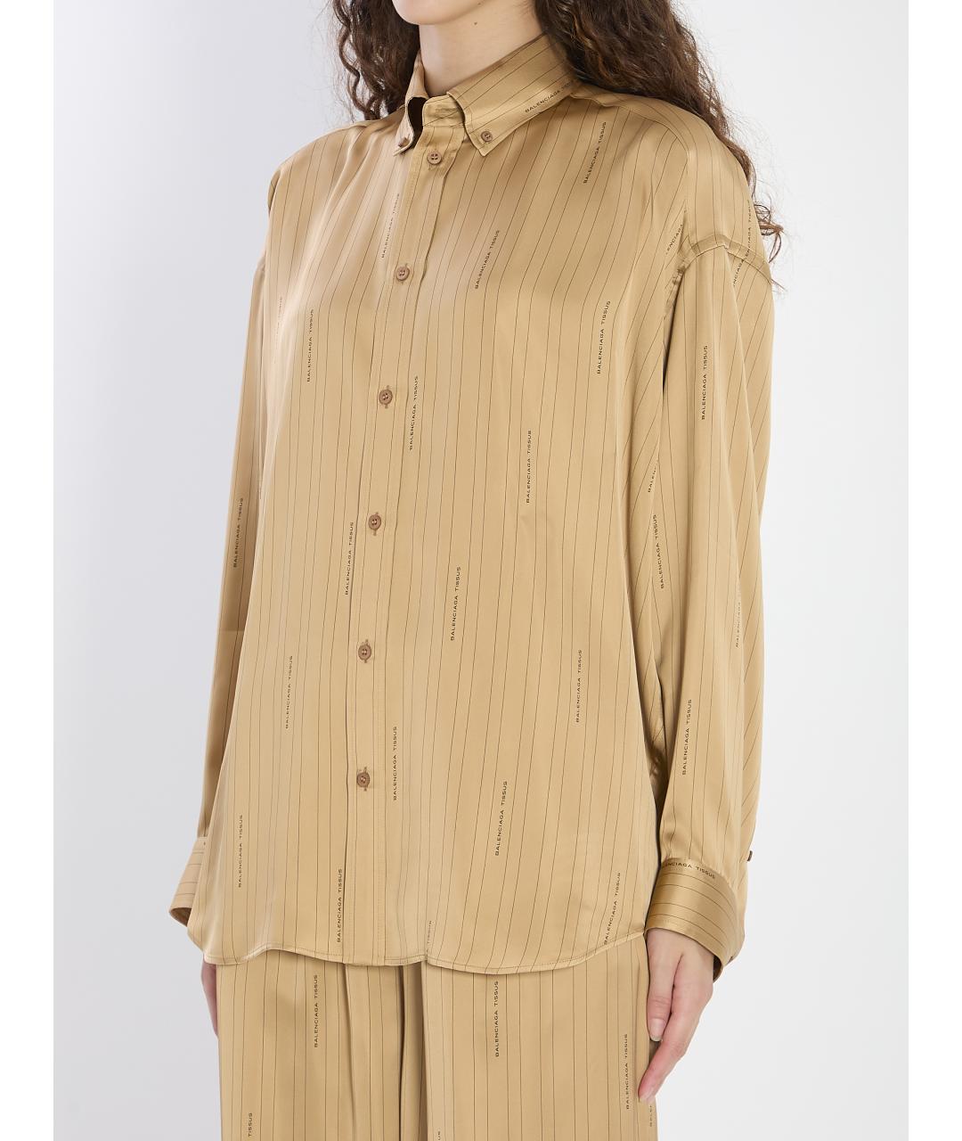 BALENCIAGA Бежевая вискозная рубашка, фото 3