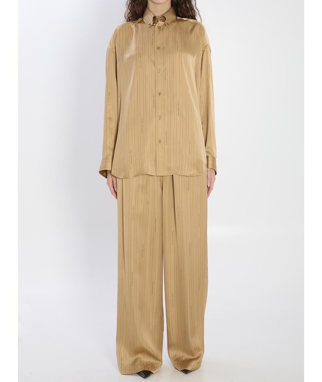 BALENCIAGA Бежевая вискозная рубашка, фото 6