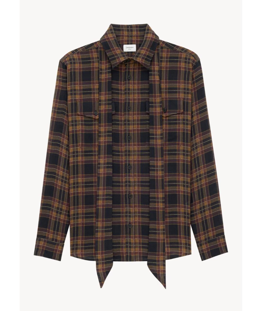 SAINT LAURENT Мульти шерстяная рубашка, фото 6
