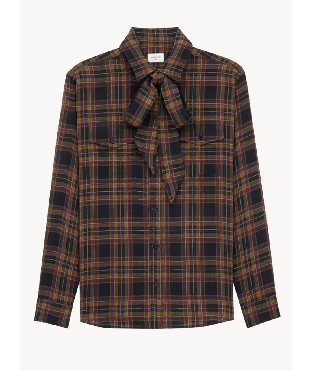 SAINT LAURENT Мульти шерстяная рубашка, фото 8