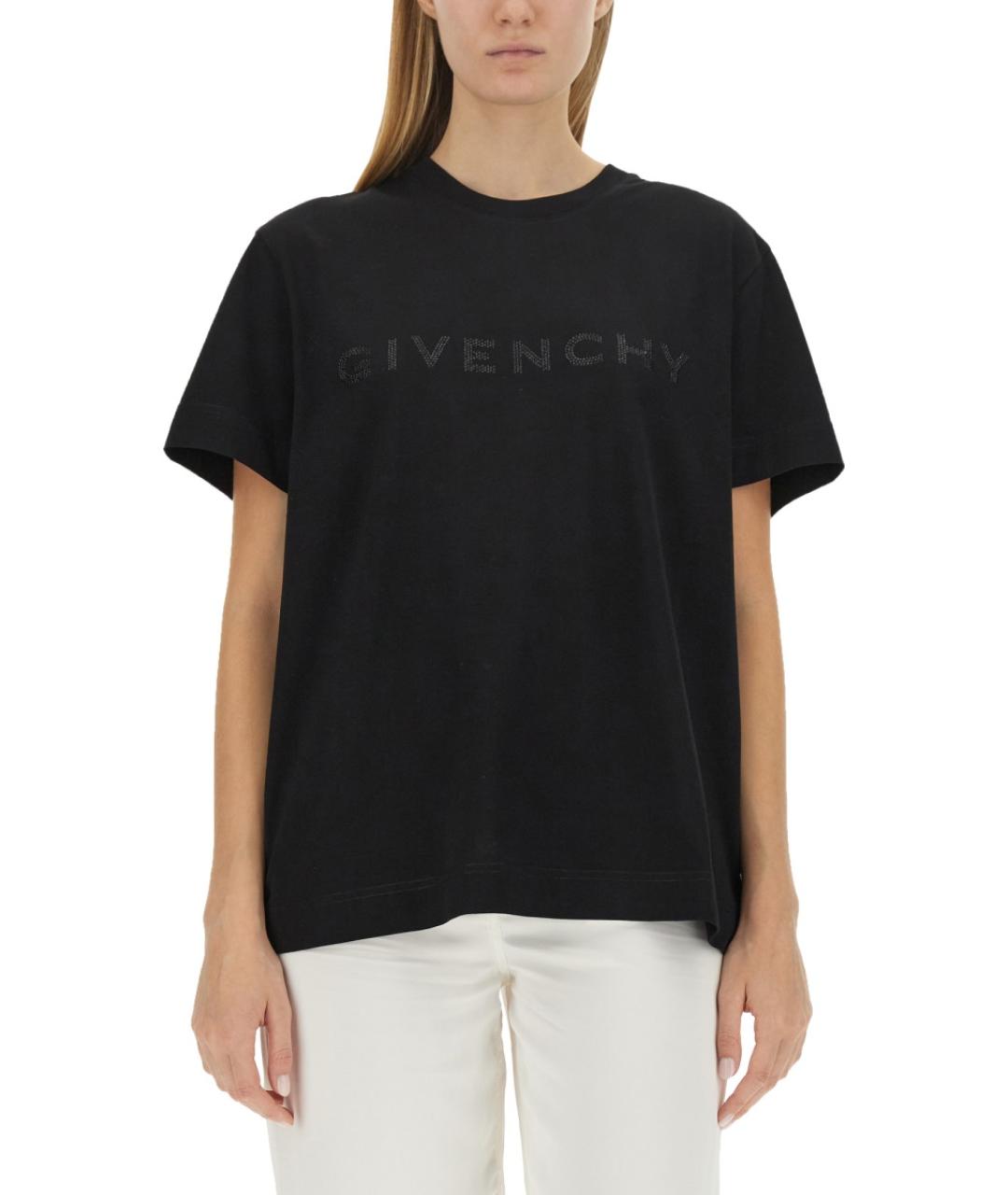 GIVENCHY Черная хлопковая футболка, фото 4