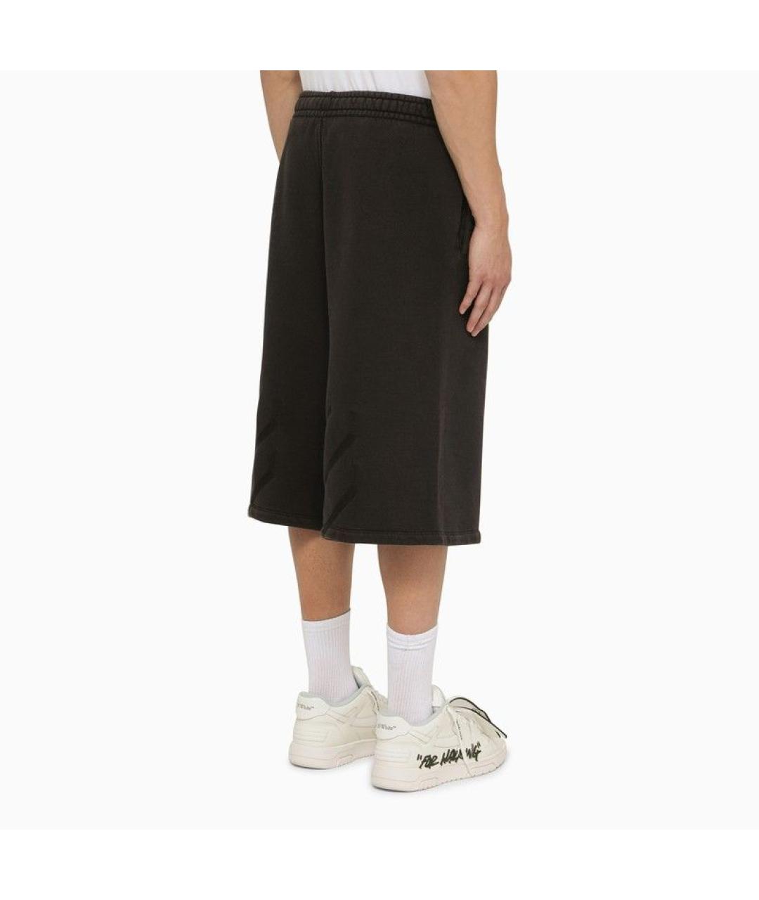OFF-WHITE Черные хлопковые повседневные брюки, фото 4