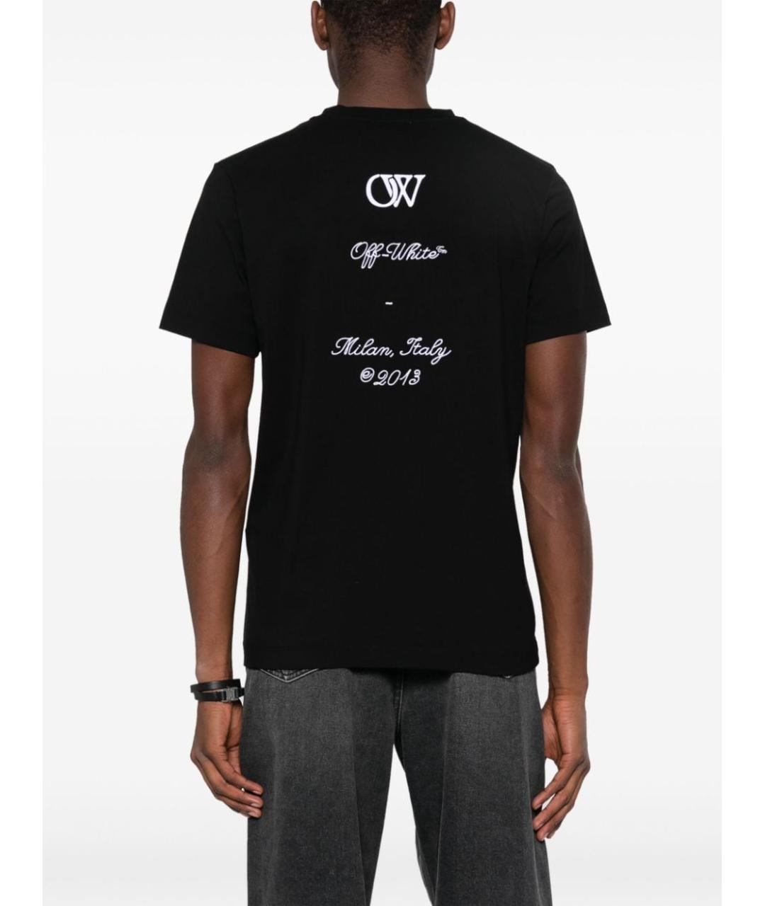 OFF-WHITE Черная хлопковая футболка, фото 4