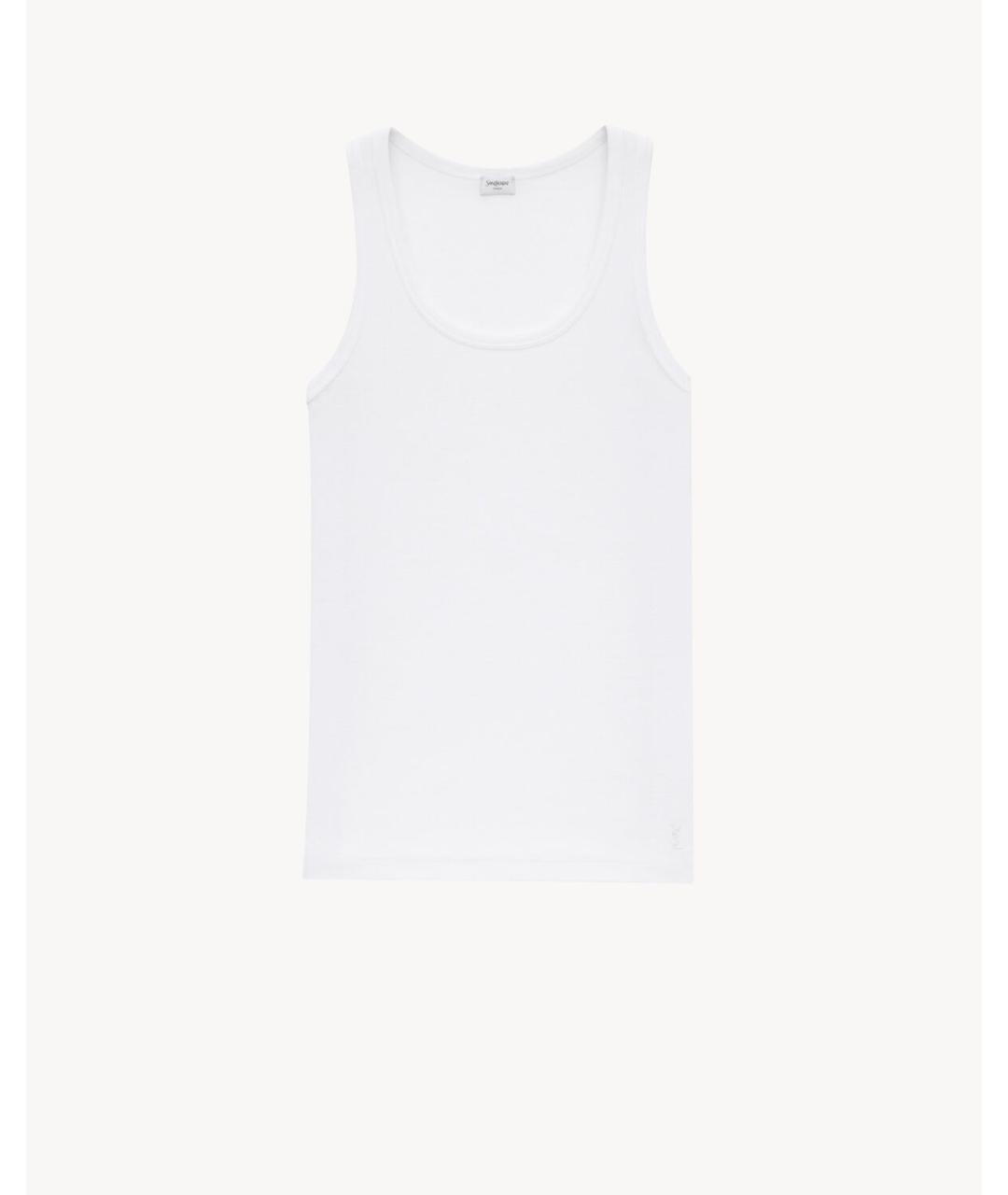 SAINT LAURENT Белая хлопковая майка, фото 3