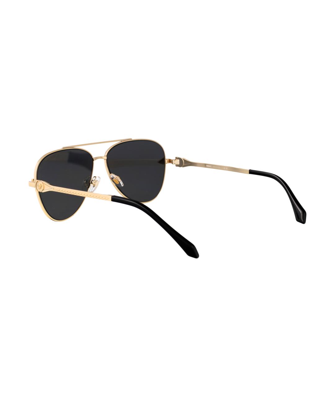 VERSACE Золотые металлические солнцезащитные очки, фото 4