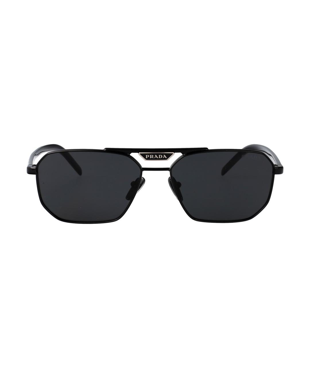 PRADA Черные металлические солнцезащитные очки, фото 1