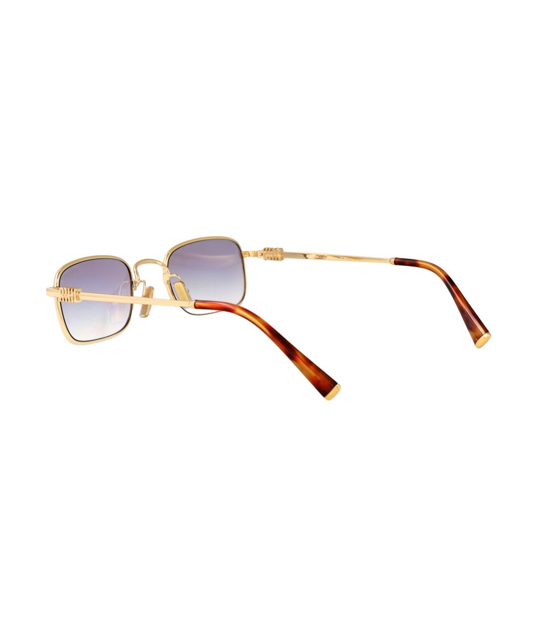 MIU MIU Золотые металлические солнцезащитные очки, фото 4