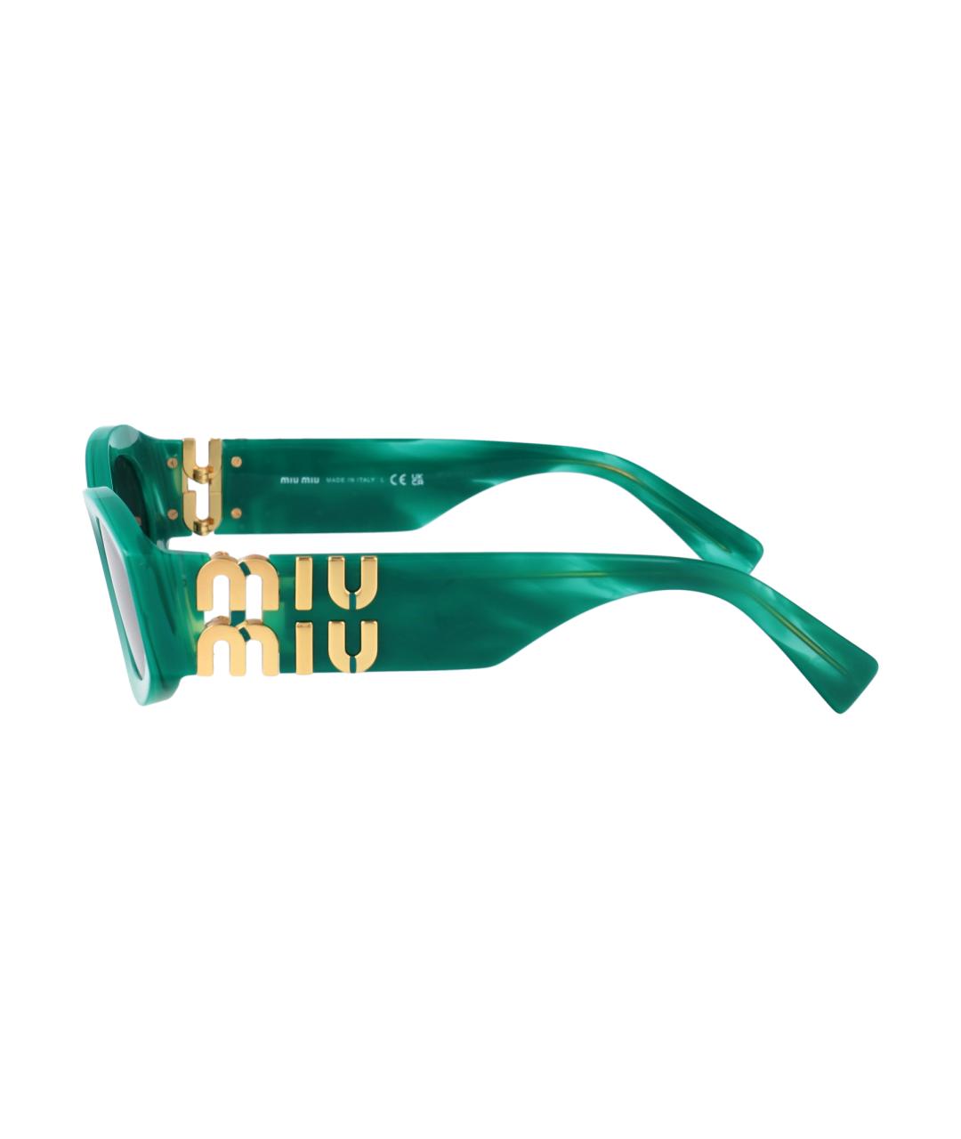MIU MIU Зеленые пластиковые солнцезащитные очки, фото 3