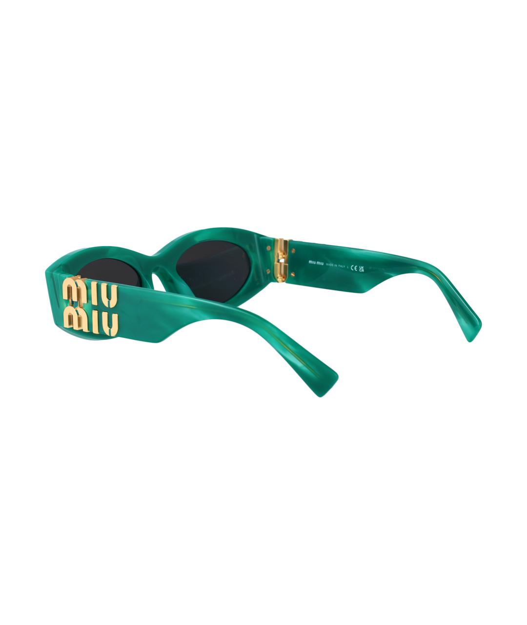 MIU MIU Зеленые пластиковые солнцезащитные очки, фото 4