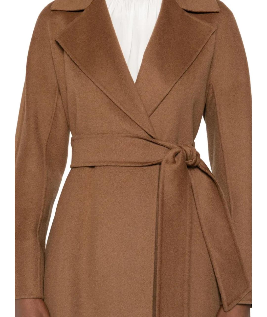 MAX MARA STUDIO Коричневое шерстяное пальто, фото 5