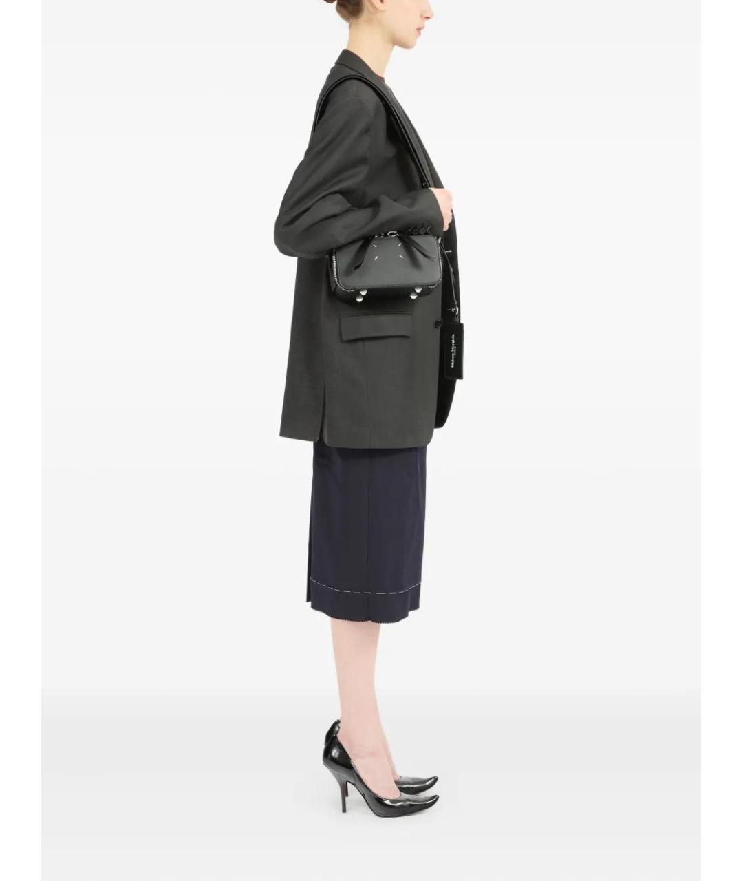 MAISON MARGIELA Черная кожаная сумка через плечо, фото 2