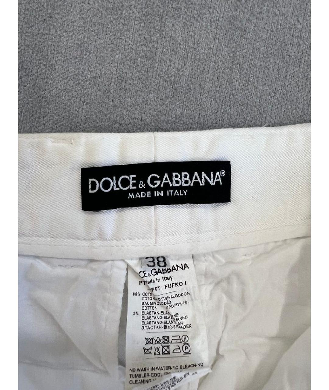 DOLCE&GABBANA Белые хлопковые джинсы клеш, фото 7