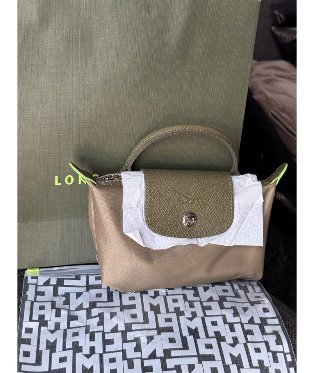 LONGCHAMP Хаки сумка с короткими ручками, фото 4