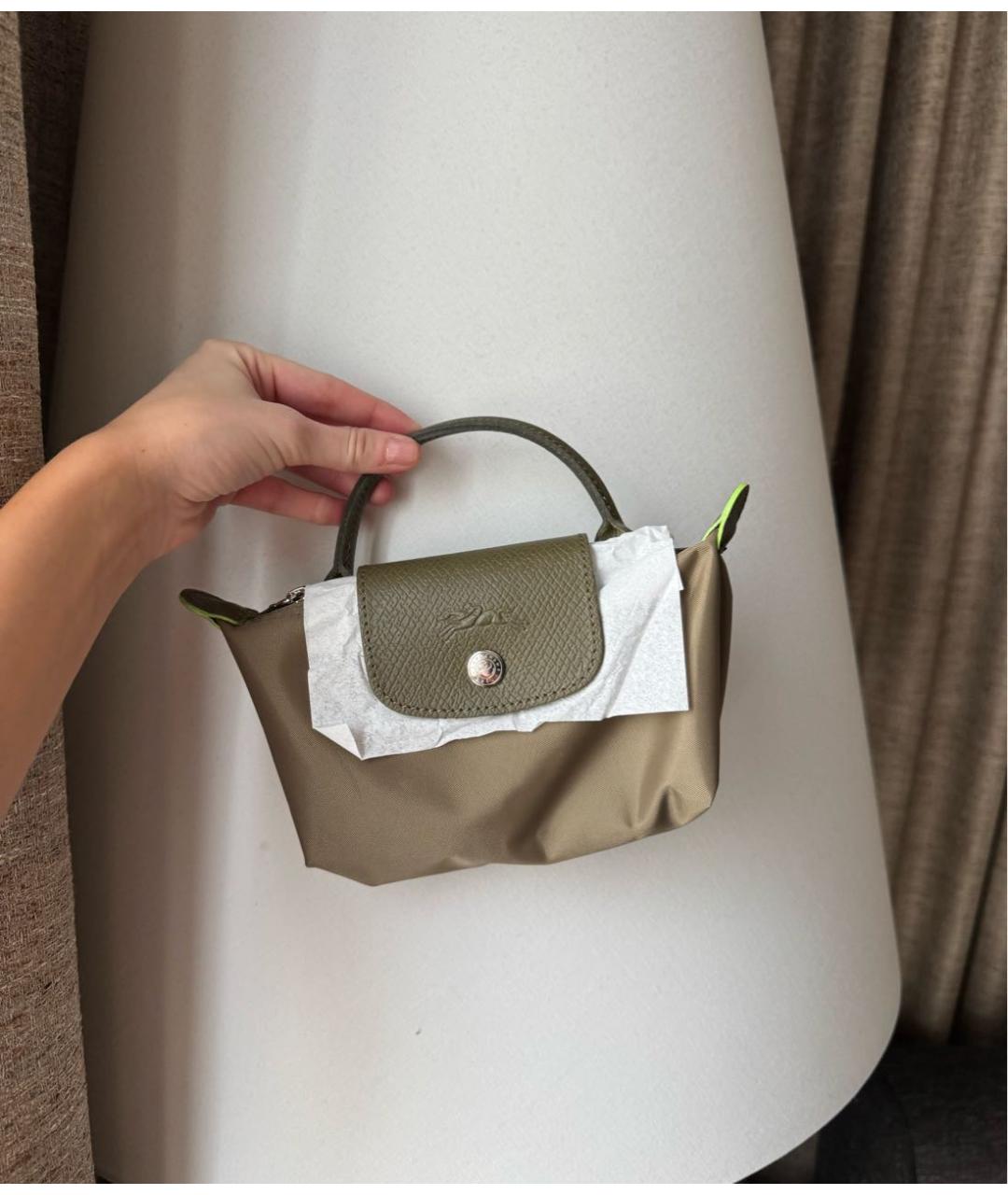 LONGCHAMP Хаки сумка с короткими ручками, фото 2