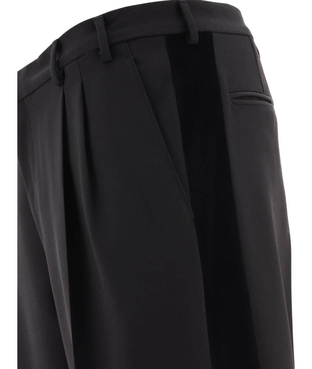 PRADA Черные шерстяные повседневные брюки, фото 3