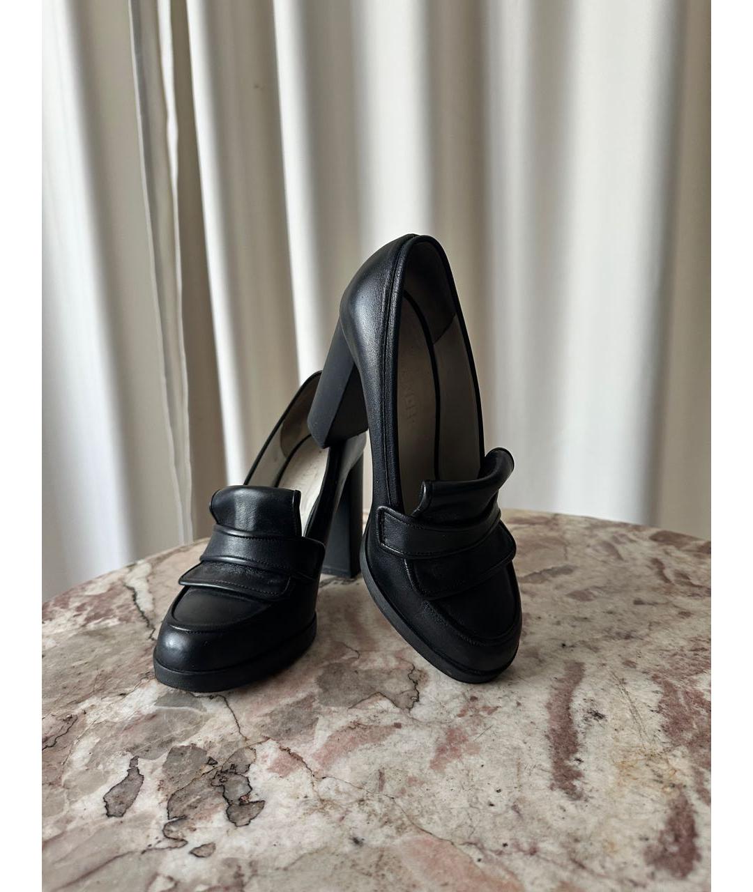 JIL SANDER Черные кожаные туфли, фото 5