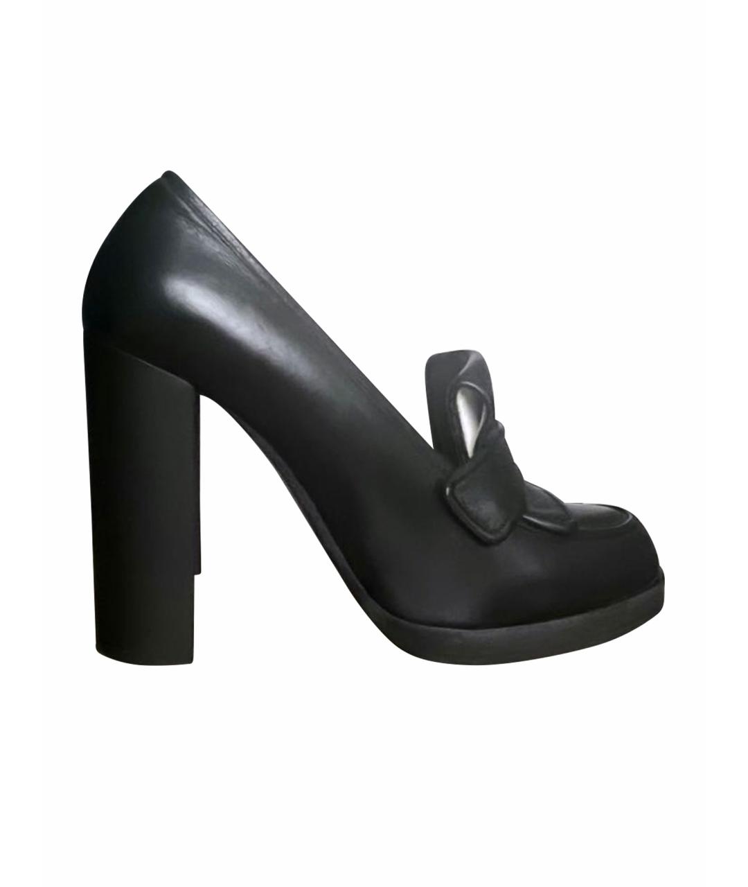 JIL SANDER Черные кожаные туфли, фото 1