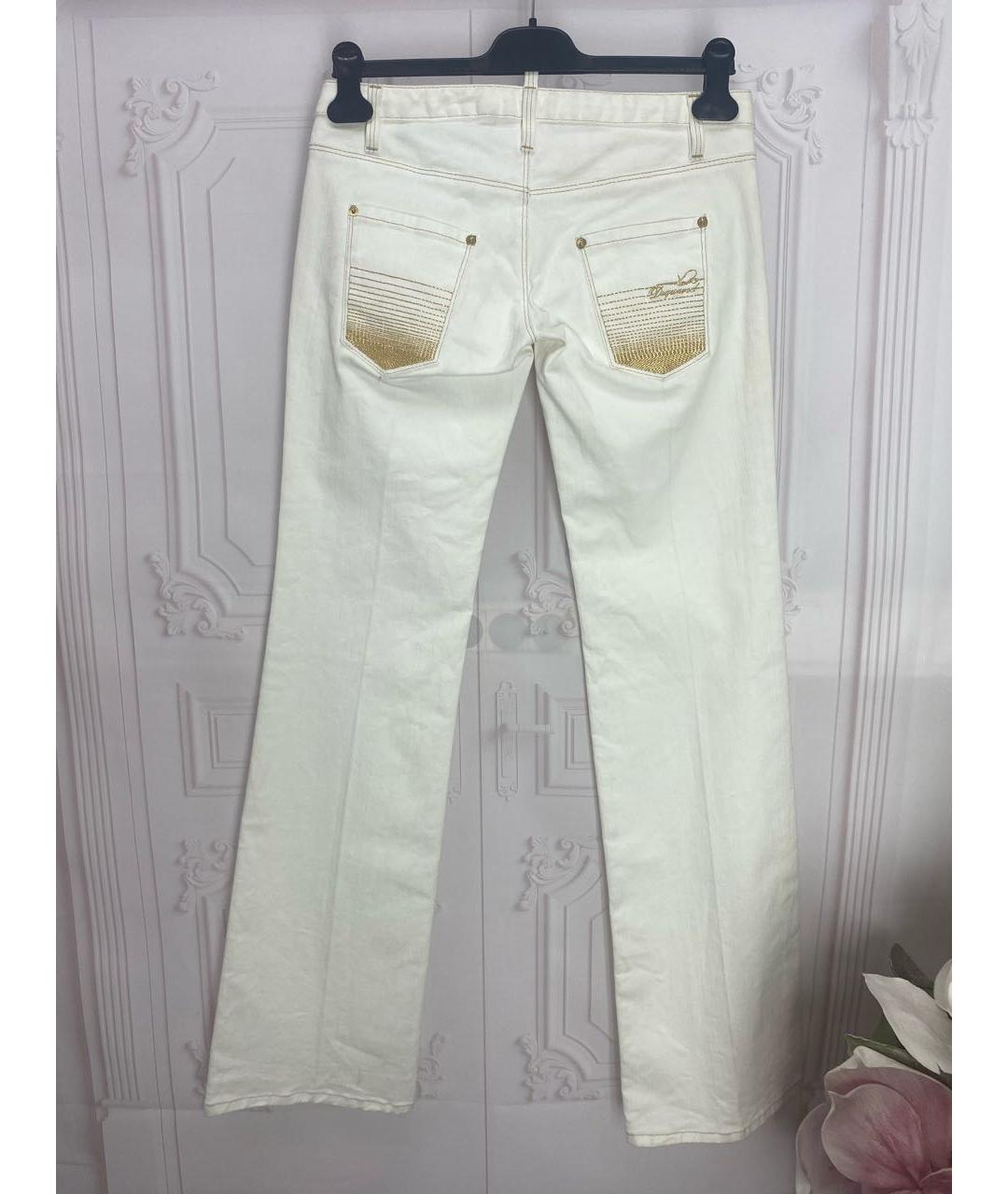 DSQUARED2 Белые хлопковые джинсы клеш, фото 2