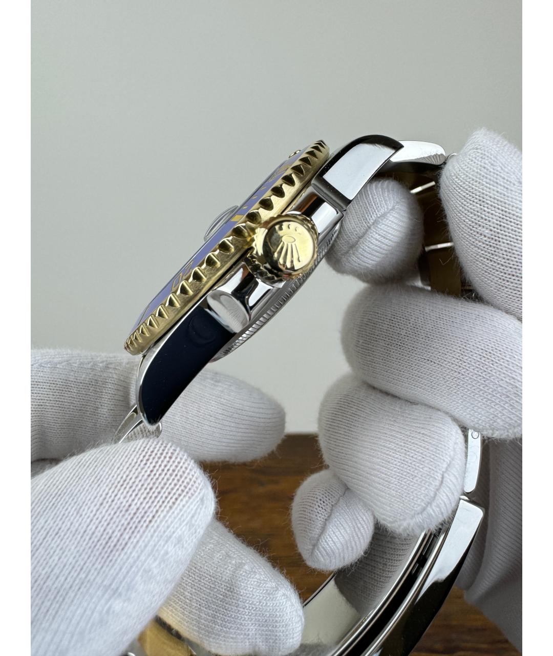 ROLEX Темно-синие часы из желтого золота, фото 5