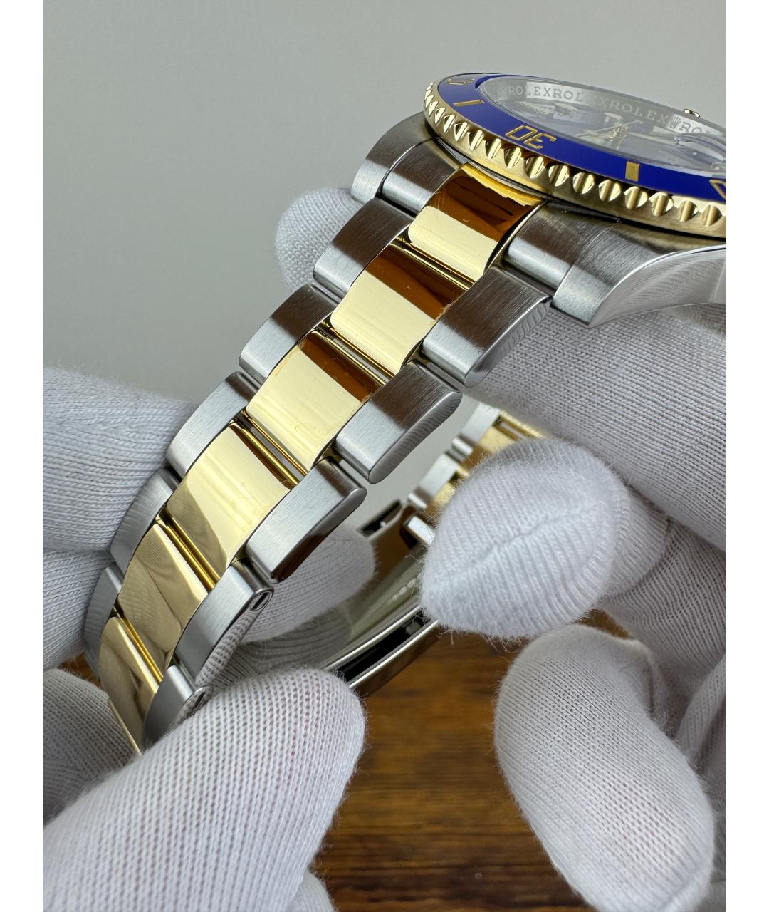 ROLEX Темно-синие часы из желтого золота, фото 7
