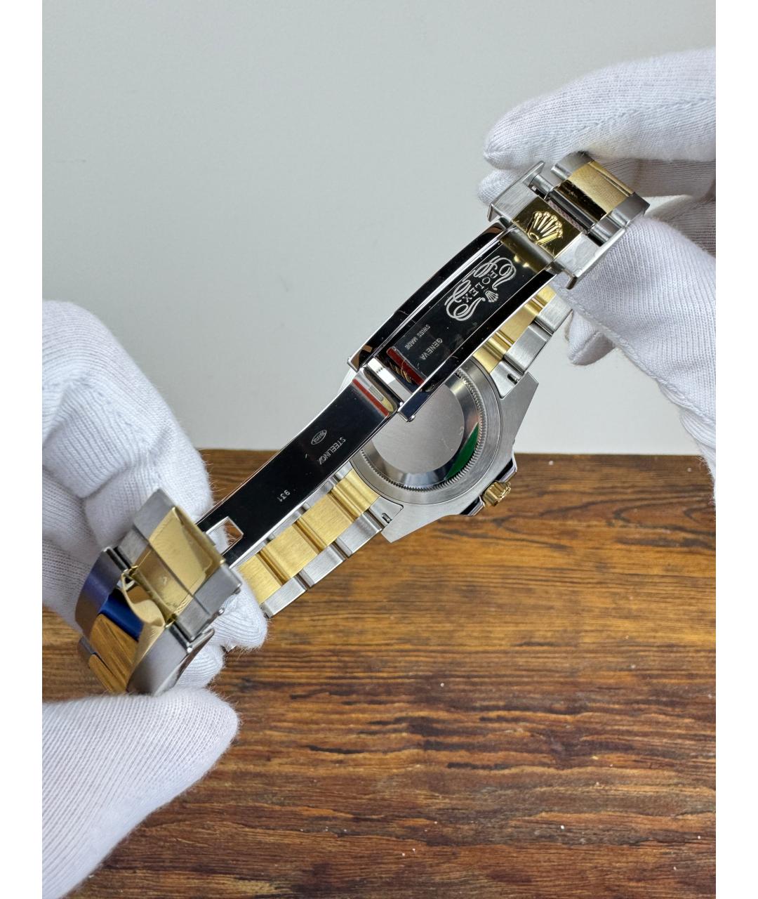 ROLEX Черные часы из желтого золота, фото 8