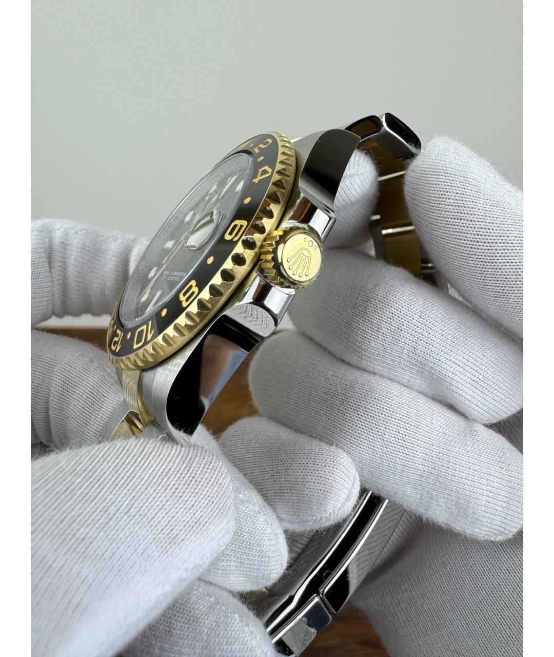 ROLEX Черные часы из желтого золота, фото 4