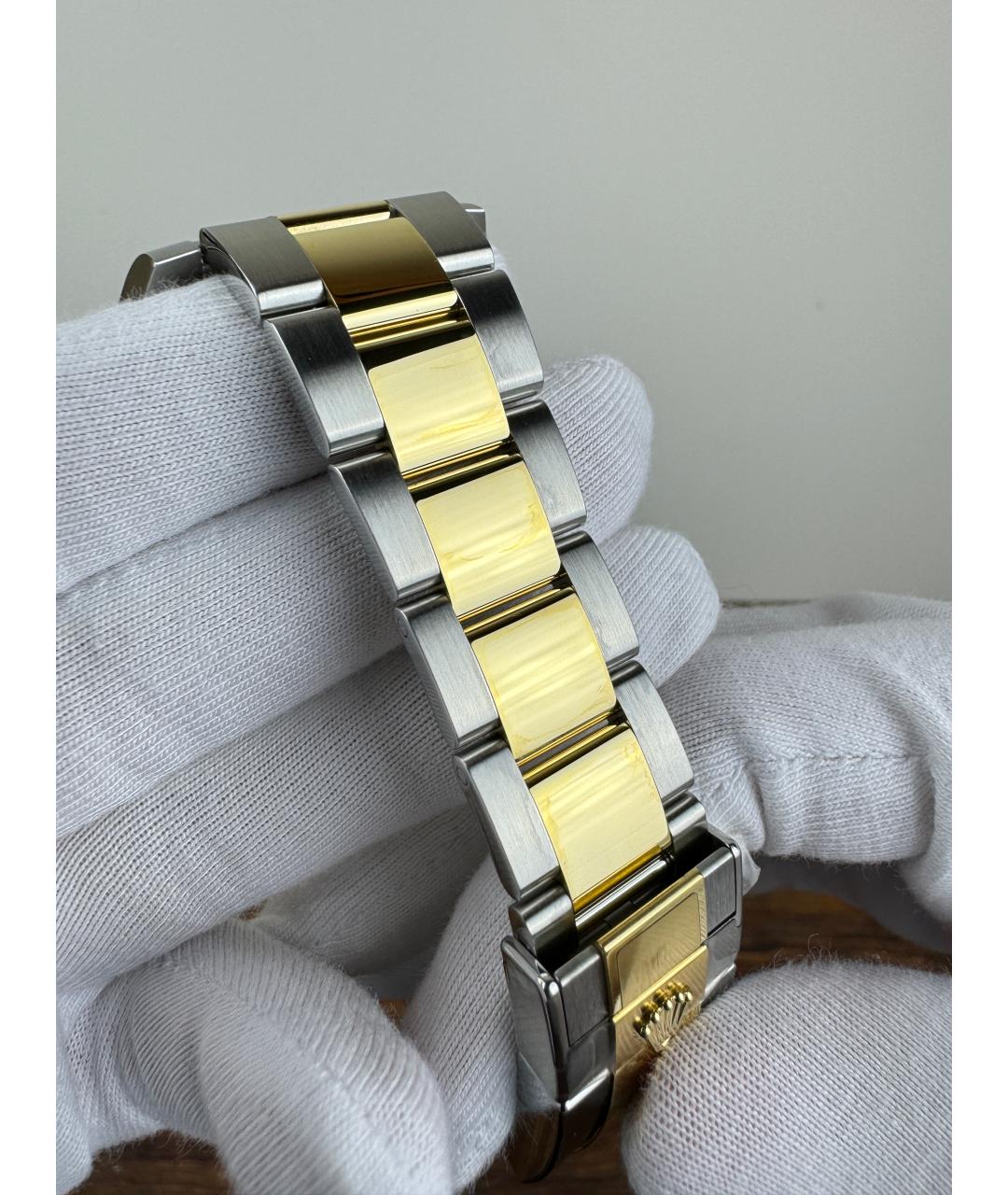 ROLEX Черные часы из желтого золота, фото 6