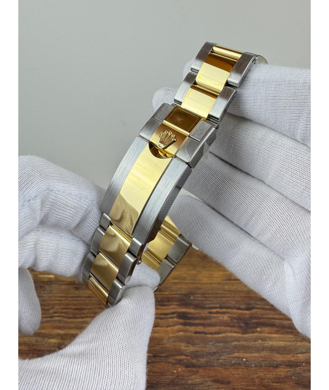 ROLEX Черные часы из желтого золота, фото 7