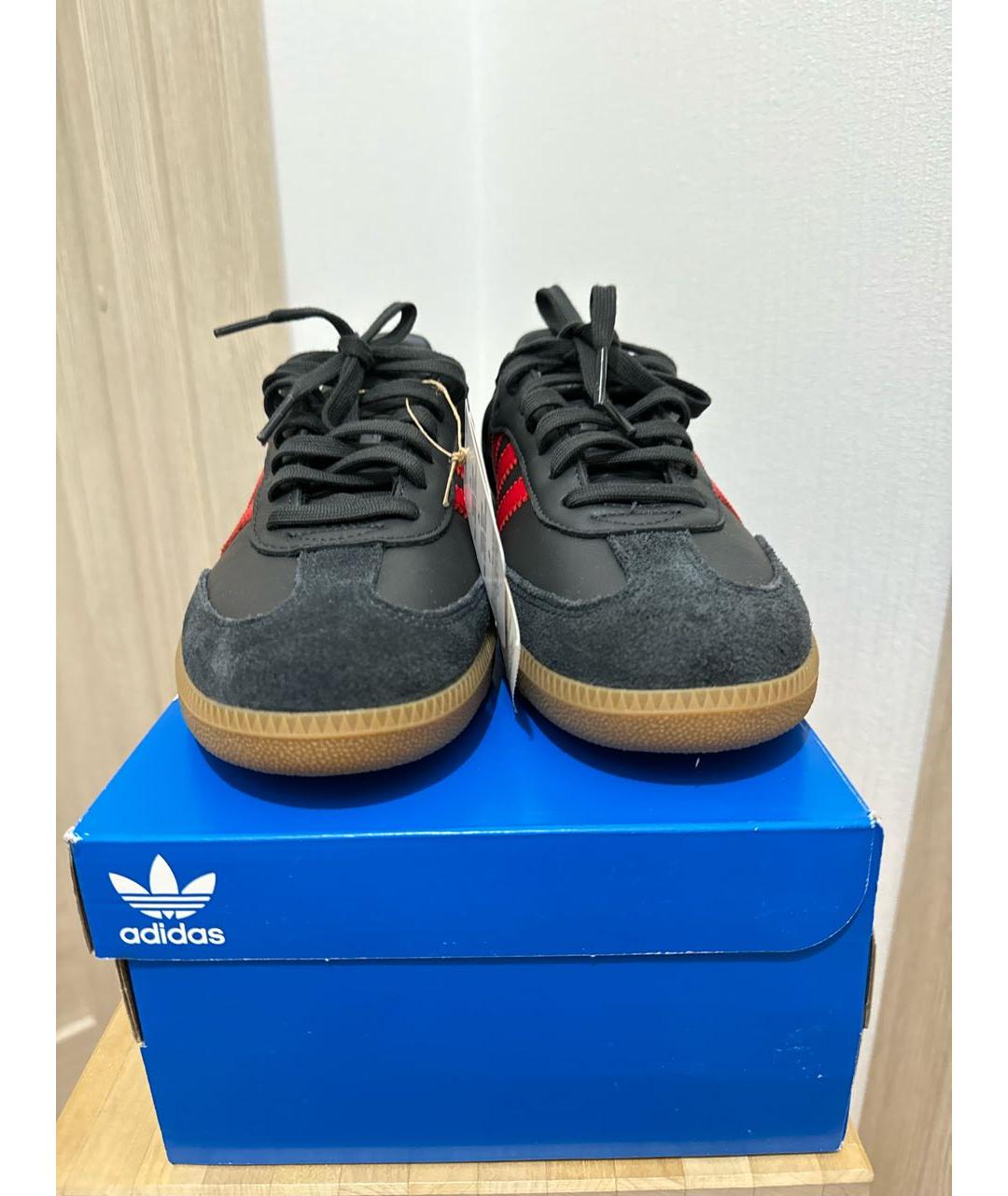 ADIDAS Черные кожаные низкие кроссовки / кеды, фото 2