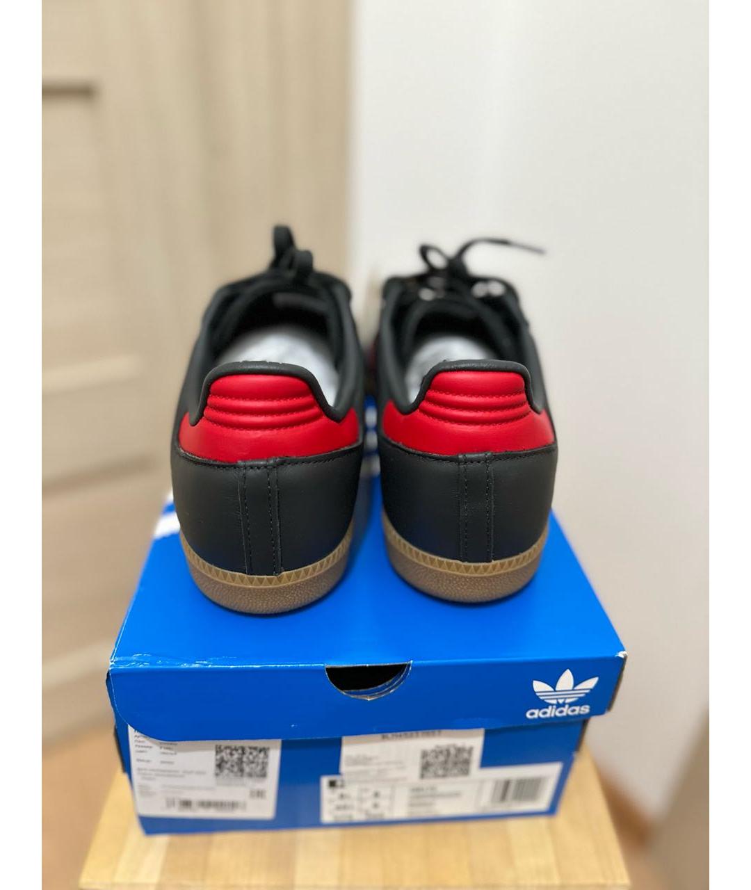 ADIDAS Черные кожаные низкие кроссовки / кеды, фото 4