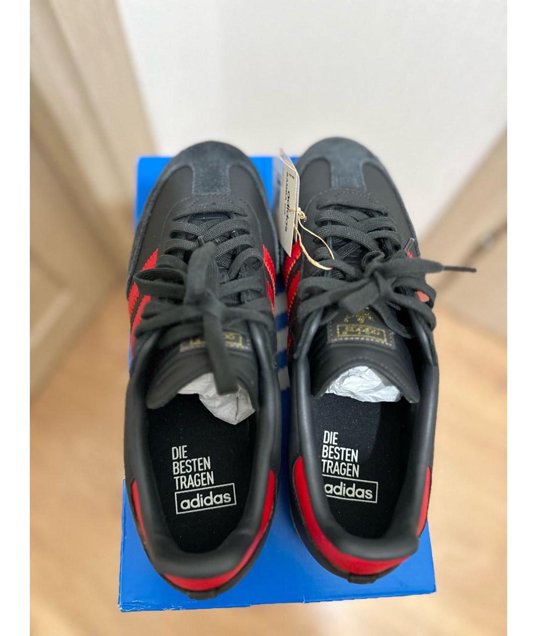 ADIDAS Черные кожаные низкие кроссовки / кеды, фото 3