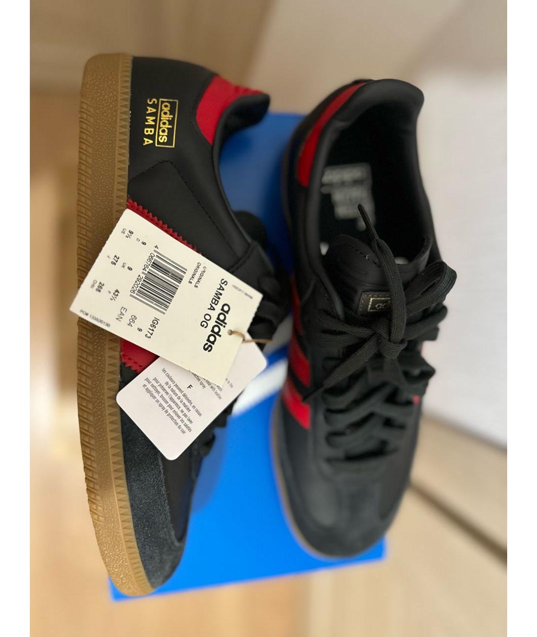 ADIDAS Черные кожаные низкие кроссовки / кеды, фото 6