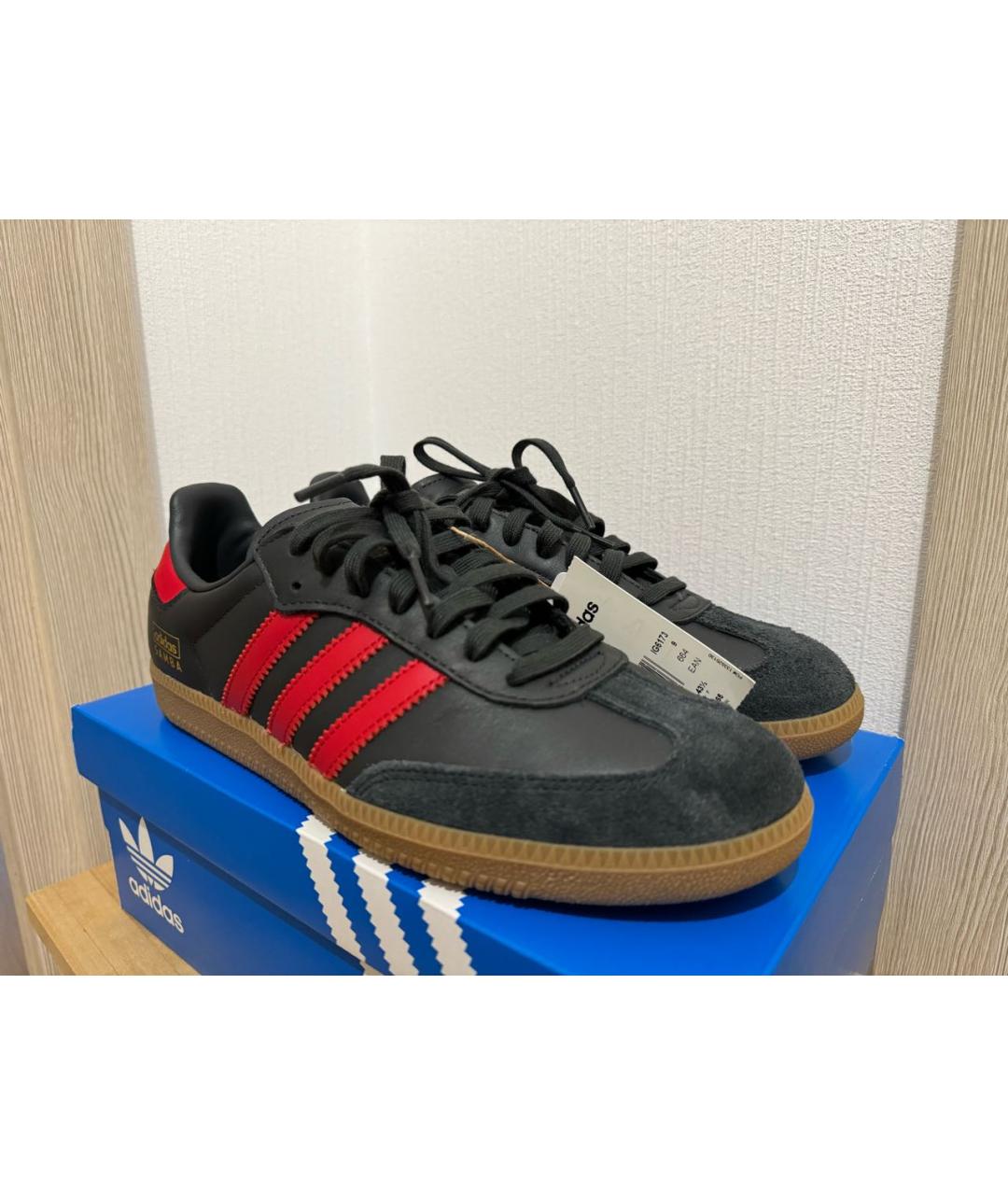 ADIDAS Черные кожаные низкие кроссовки / кеды, фото 5