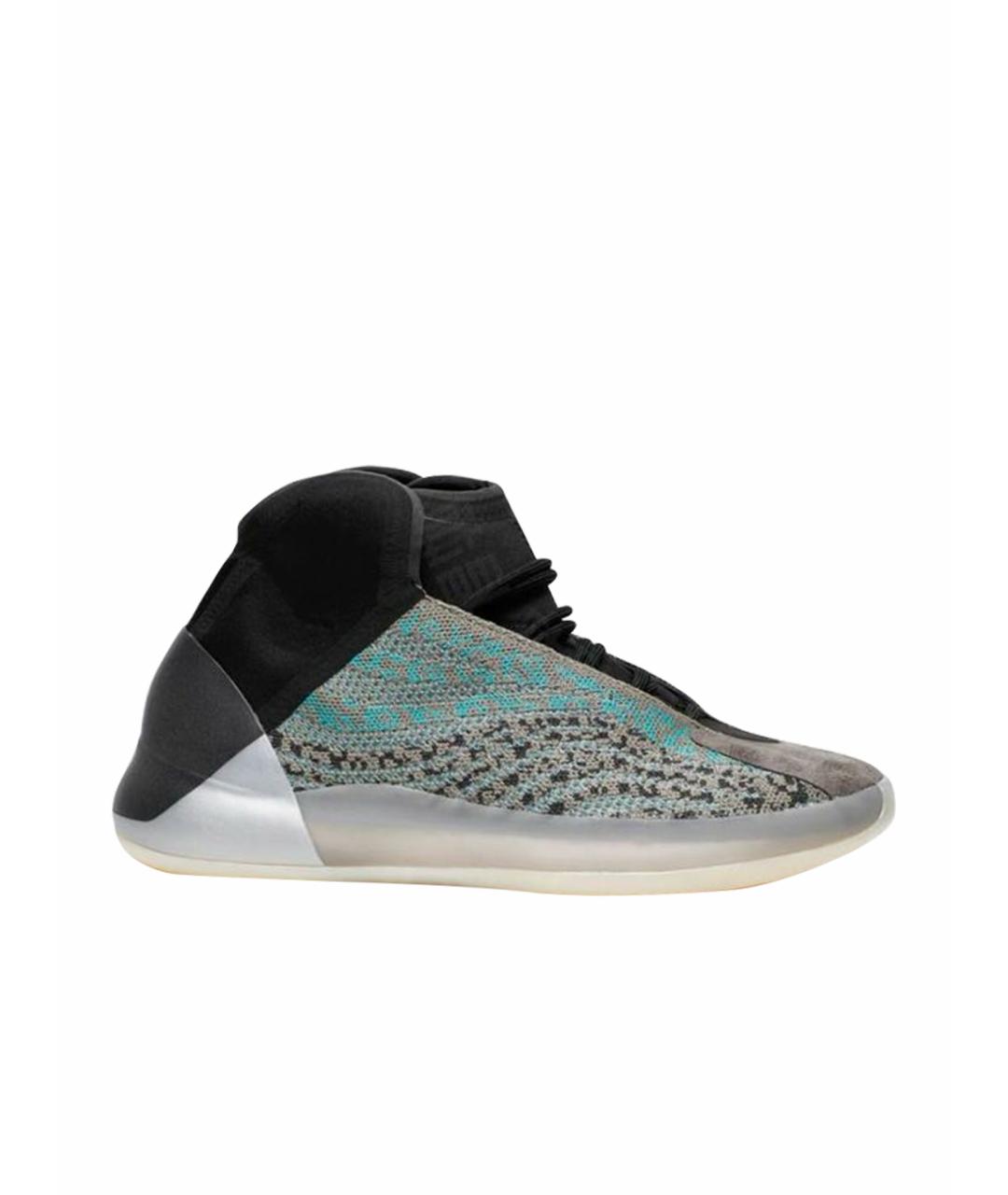 ADIDAS YEEZY Серые текстильные высокие кроссовки / кеды, фото 1
