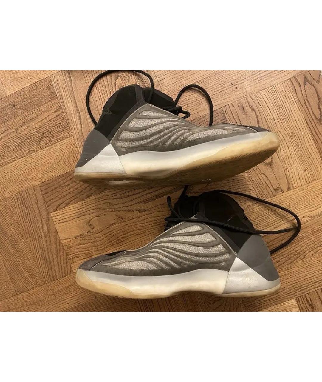 ADIDAS YEEZY Коричневые текстильные высокие кроссовки / кеды, фото 2