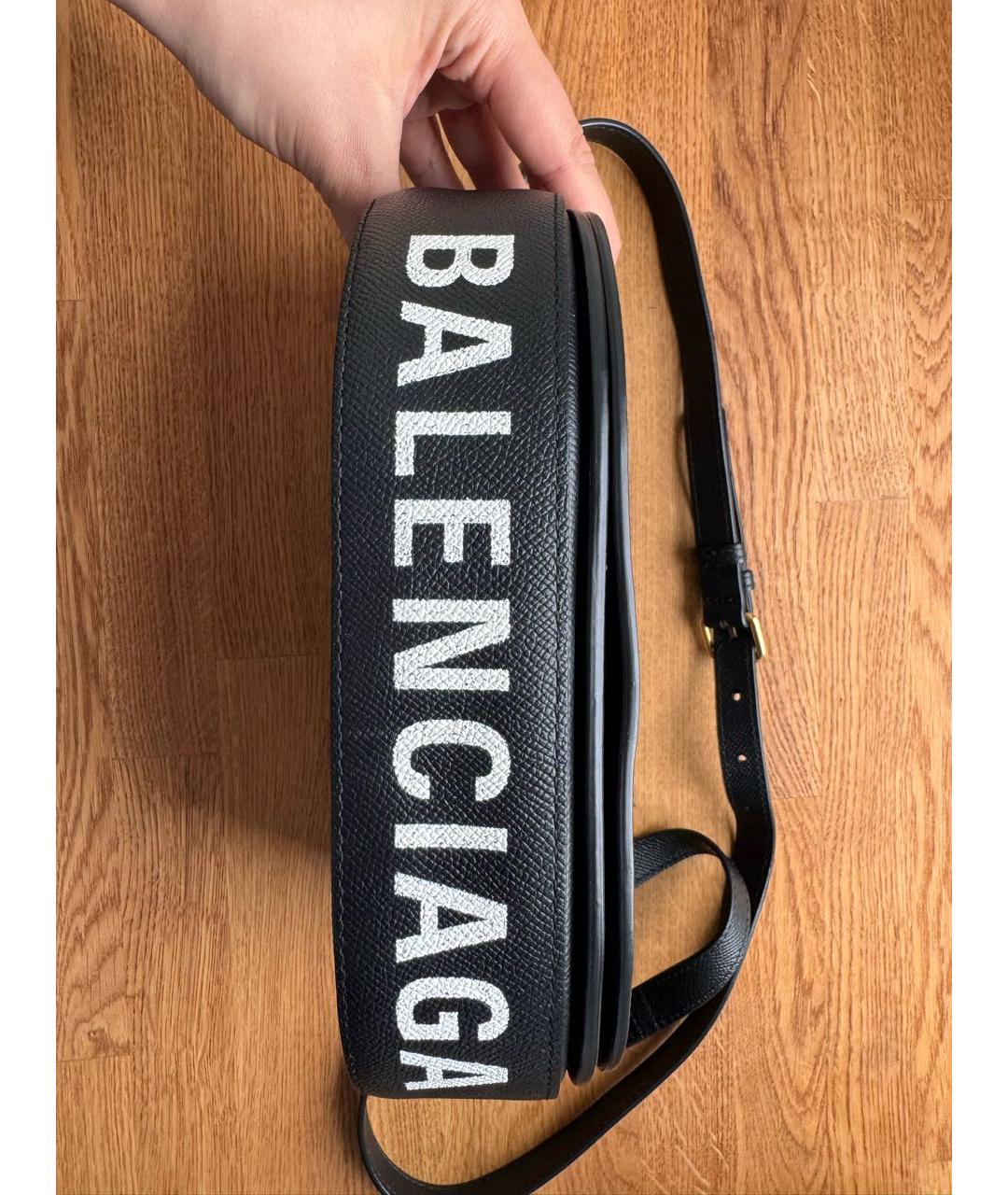 BALENCIAGA Черная кожаная сумка через плечо, фото 2