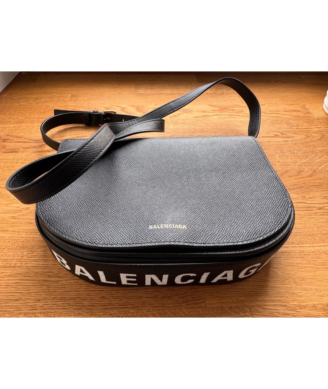BALENCIAGA Черная кожаная сумка через плечо, фото 8