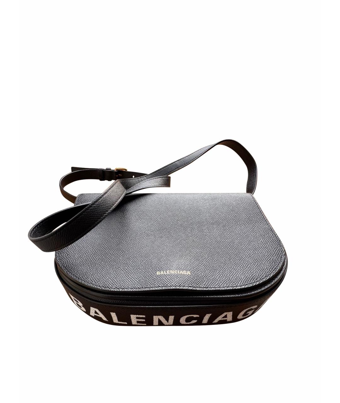 BALENCIAGA Черная кожаная сумка через плечо, фото 1