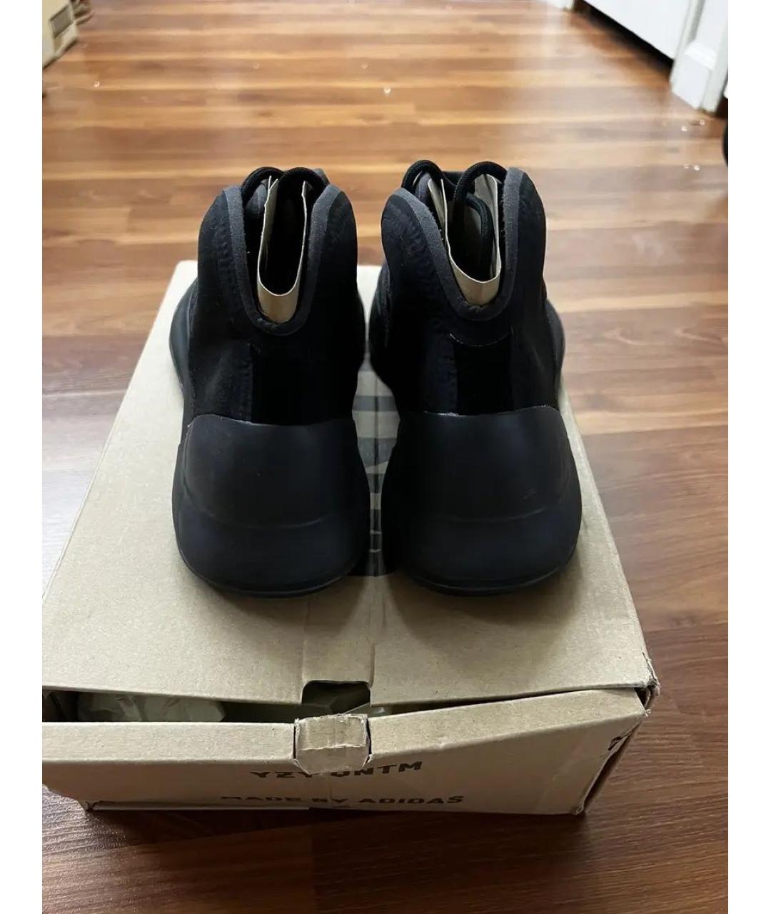 ADIDAS YEEZY Черные текстильные высокие кроссовки / кеды, фото 4