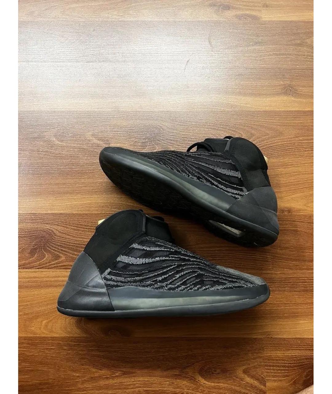 ADIDAS YEEZY Черные текстильные высокие кроссовки / кеды, фото 2